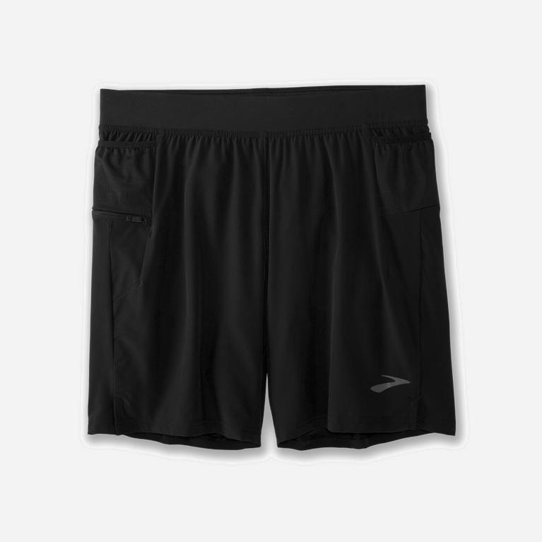 Brooks Sherpa 7 2-In-1 Løpeshorts Herre Outlet - Svart - Norge (FKX320486)